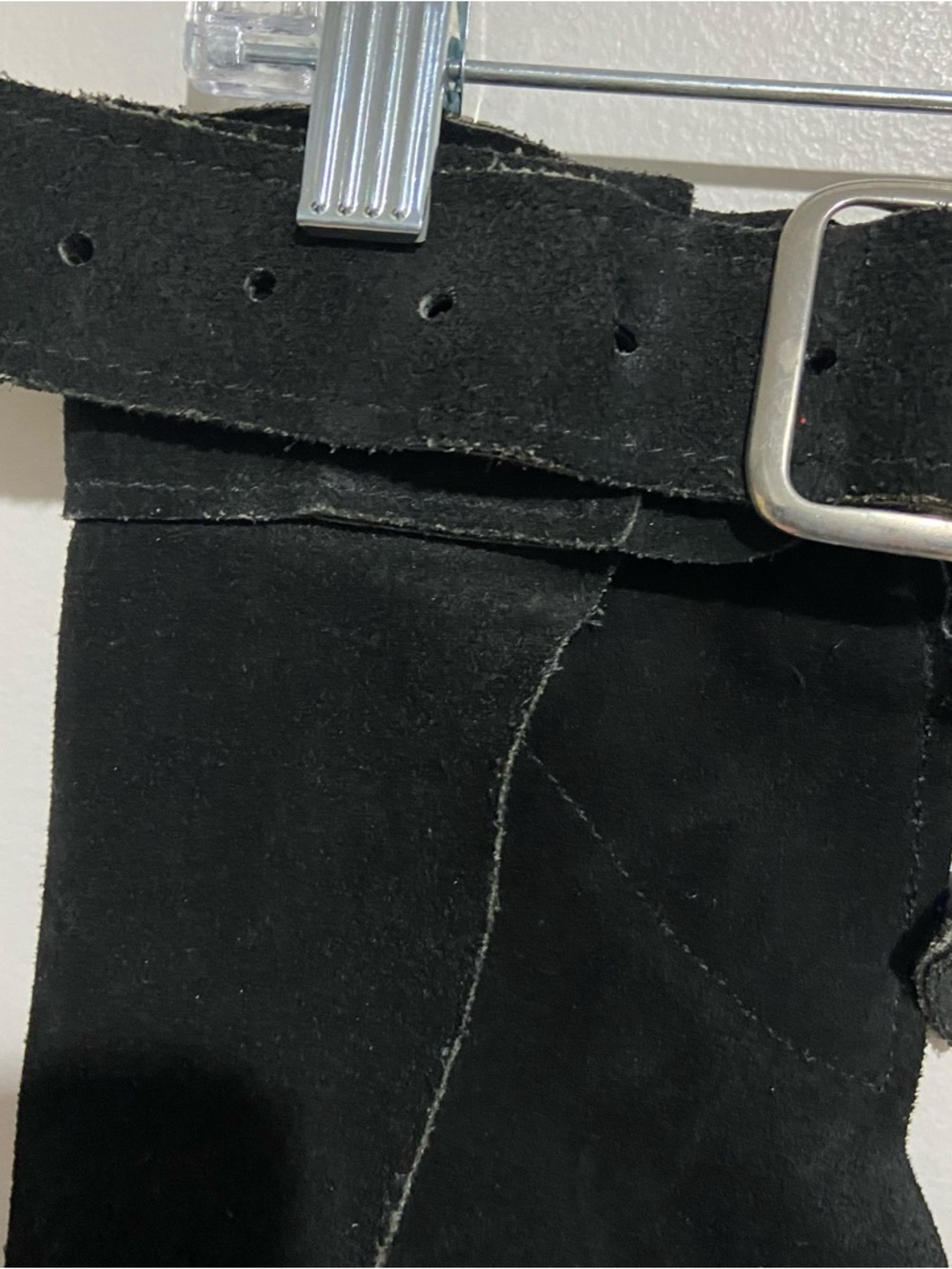Whitman Chaps Medium Schooling Buckle Back Show Suede Leather Black Riding USA - Picture 15 of 16